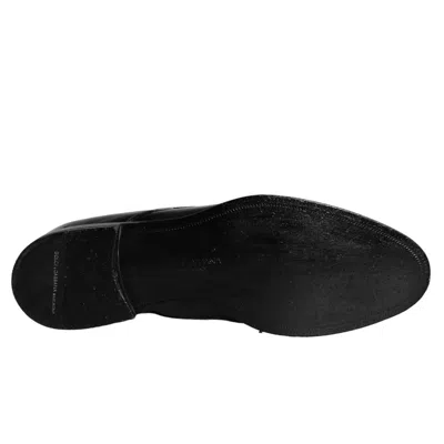 Pre-owned Dolce & Gabbana Black Calfskin Leather Derby Men Dress Men's Shoes ()