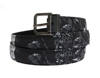Dolce & Gabbana Black Cayman Linen Leather Men's Belt In Black