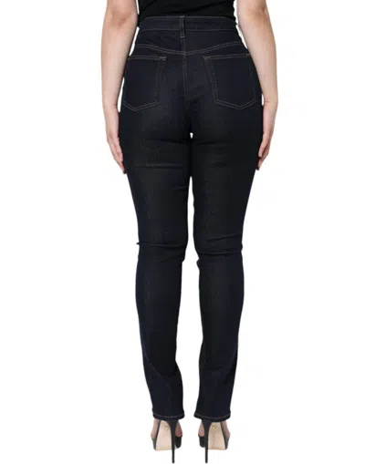 Dolce & Gabbana Black Cotton Blend Skinny Denim Jeans In Black