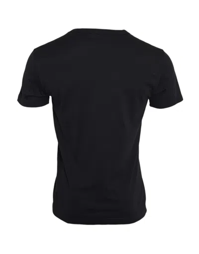 Dolce & Gabbana Black Cotton Silver Chain Short Sleeve T-shirt In Black
