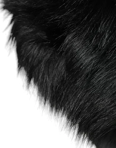 Dolce & Gabbana Black Faux Fur Womens Bucket Hat In Black
