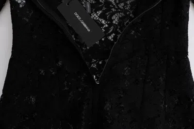 Dolce & Gabbana Black Floral Lace Chamomile Sicily Dress In Black