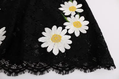 Dolce & Gabbana Black Floral Lace Chamomile Sicily Dress In Black