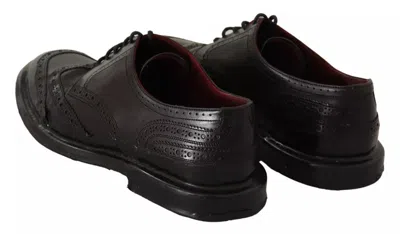 Pre-owned Dolce & Gabbana Black Leather Brogue Oxford Dress Men's Shoes ()