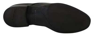 Pre-owned Dolce & Gabbana Black Leather Derby Dress Formal Men's Shoes ()