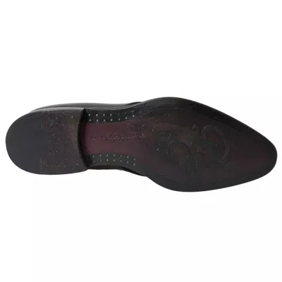 Pre-owned Dolce & Gabbana Black Leather Derby Formal Dress Men Men's Shoes ()