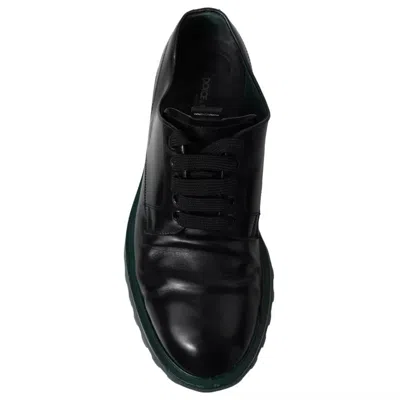 Pre-owned Dolce & Gabbana Black Leather Derby Formal Dress Men's Shoes ()