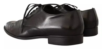 Pre-owned Dolce & Gabbana Black Leather Derby Dress Formal Men's Shoes ()