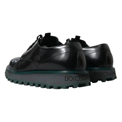 Pre-owned Dolce & Gabbana Black Leather Derby Formal Dress Men's Shoes ()