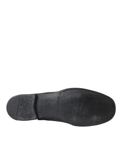 Pre-owned Dolce & Gabbana Black Leather Derby Formal Dress Men Men's Shoes ()