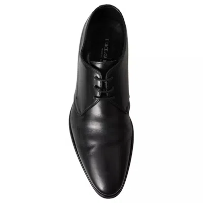 Pre-owned Dolce & Gabbana Black Leather Derby Formal Dress Men Men's Shoes ()