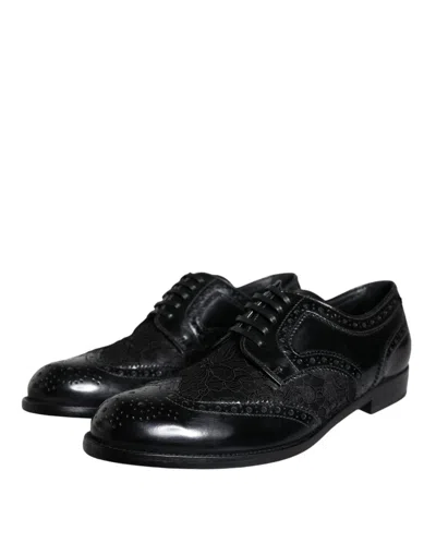 Dolce & Gabbana Day Classic Brushed Leather Brogue Shoes In Black
