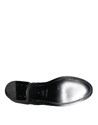 Dolce & Gabbana Day Classic Brushed Leather Brogue Shoes In Black