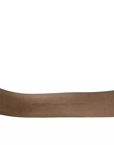 Pre-owned Dolce & Gabbana Black Leather Gold Oval Metal Buckle Women's Belt ()