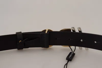 Dolce & Gabbana Leather Metal #dg Logo Buckle Women's Belt In Black