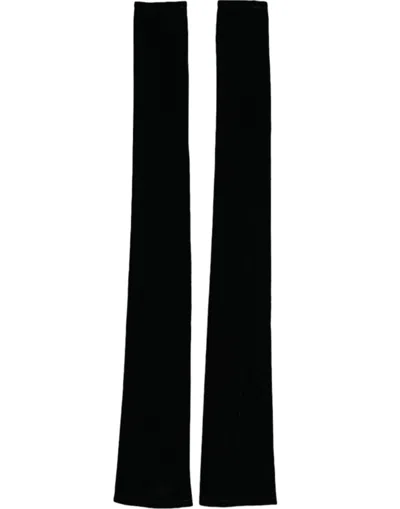 Dolce & Gabbana Black Nylon Finger Less Elbow Long Gloves In Black