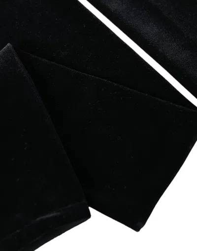 Dolce & Gabbana Black Nylon Finger Less Elbow Long Gloves In Black