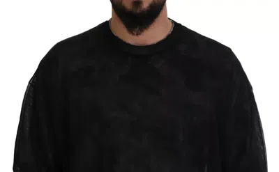 Pre-owned Dolce & Gabbana Black Polyester Crewneck Pullover Men's Sweater ()