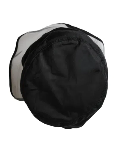 Dolce & Gabbana Black Polyester Plastic Bucket Hat Men In Black