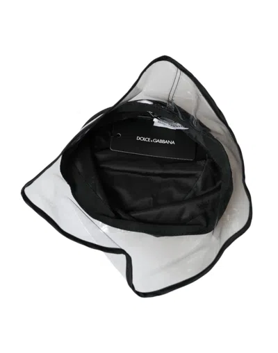 Dolce & Gabbana Black Polyester Plastic Bucket Hat Men In Black