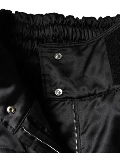 Dolce & Gabbana Black Quilted High Waist Women Boot Cut Women's Pants In Black