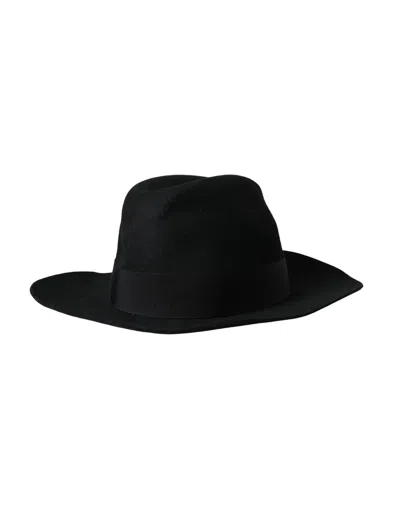 Dolce & Gabbana Black Rabbit Fedora Trilby Women Hat In Black