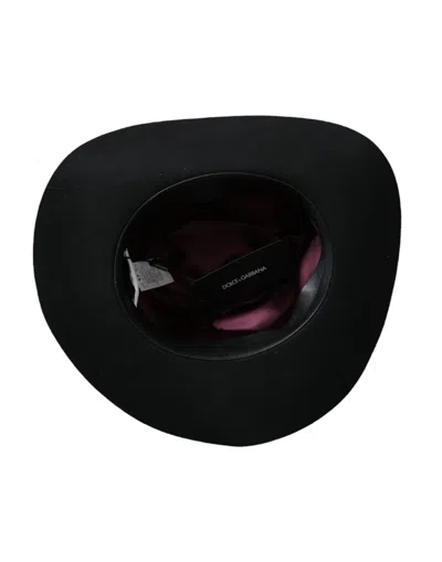 Dolce & Gabbana Black Rabbit Fedora Trilby Women Hat In Black