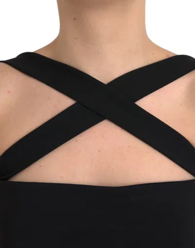 Dolce & Gabbana Elegant Black Sheath Halter Midi Dress In Black