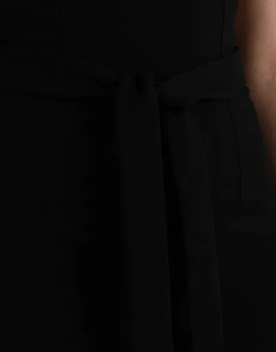 Dolce & Gabbana Elegant Black Sheath Halter Midi Dress In Black