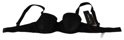 Dolce & Gabbana Black Silk Lace Balconcino Bra Underwear In Black