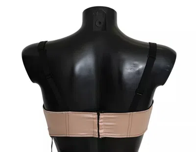 Dolce & Gabbana Black Straps Pink Balconcino Bra In Pink