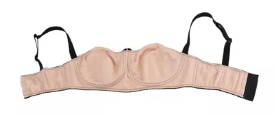 Dolce & Gabbana Black Straps Pink Balconcino Bra In Pink
