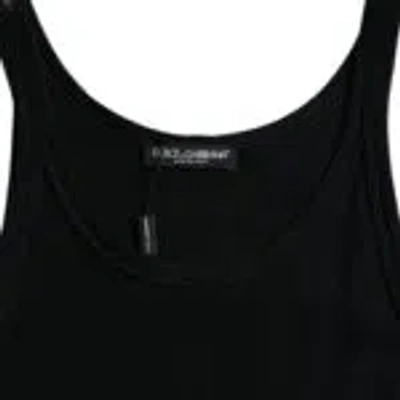 Dolce & Gabbana Black Cotton Sleeveless Underwear Tank T-shirt In Black