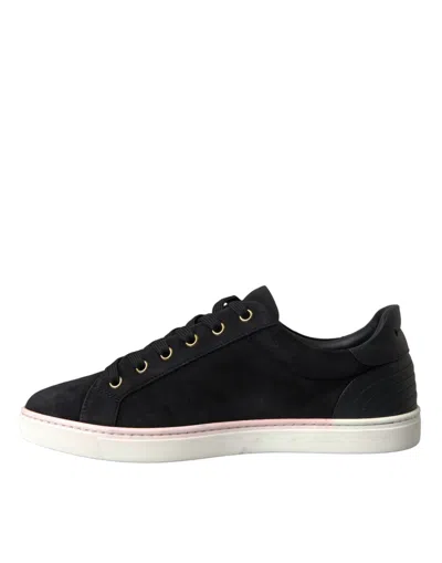 Pre-owned Dolce & Gabbana Black Suede Leather Men Low Top Sneakers Men Men's Shoes ()