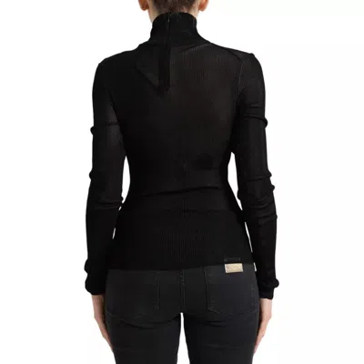 Pre-owned Dolce & Gabbana Black Viscose Turtle Neck Pullover Women's Sweater ()