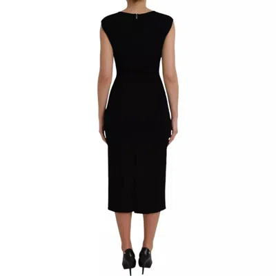 Pre-owned Dolce & Gabbana Black Viscose Sleeveless Bodycon Midi Women's Dress ()