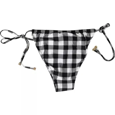Dolce & Gabbana Black White Check Swimwear Beachwear Bottom Bikini In Black And White