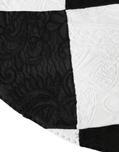 Dolce & Gabbana Black White Checkered Wide Brim Floppy Hat In Black And White