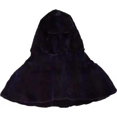 Dolce & Gabbana Black Weasel Fur Whole Head Wrap Hat In Black