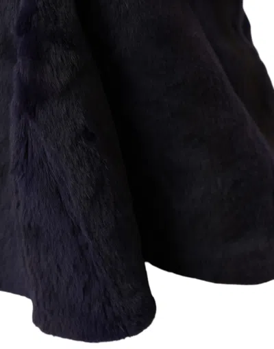 Dolce & Gabbana Black Weasel Fur Whole Head Wrap Hat In Black