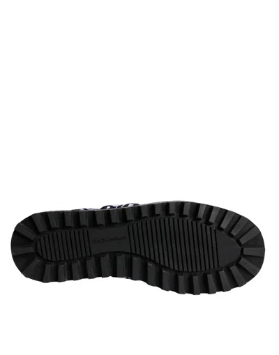 Dolce & Gabbana Black White Quilted Logo Sandals Slides Men's Shoes In Black And White