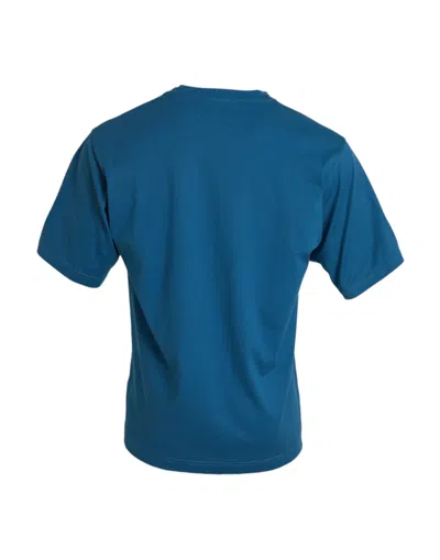 Dolce & Gabbana Blue Logo Round Neck Short Sleeves T-shirt In Blue