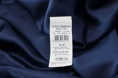 Pre-owned Dolce & Gabbana Blue Satin Silk Waist Belt Robe Men's Jacket ()
