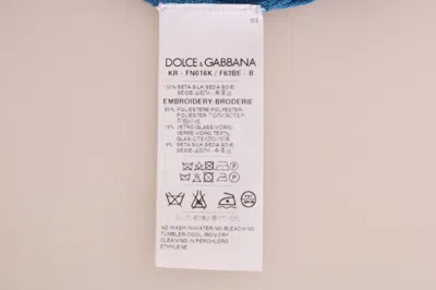 Dolce & Gabbana Blue Silk Love Is Pullover Sweater In Blue