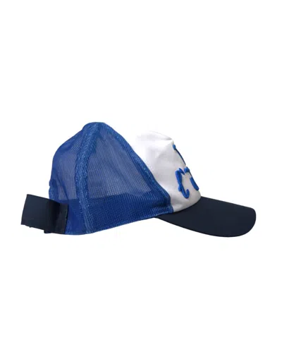 Dolce & Gabbana Blue White Black Italia Mesh Baseball Hat In Multicolor