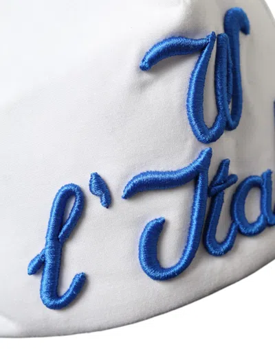 Dolce & Gabbana Blue White Black Italia Mesh Baseball Hat In Multicolor