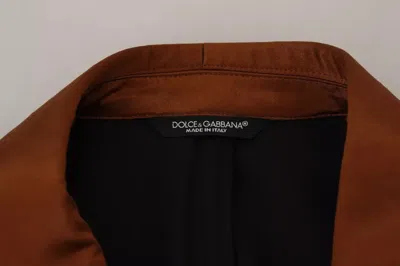 Dolce & Gabbana Bronze Monkey Print Silk Slim Jacket Blazer In Bronze