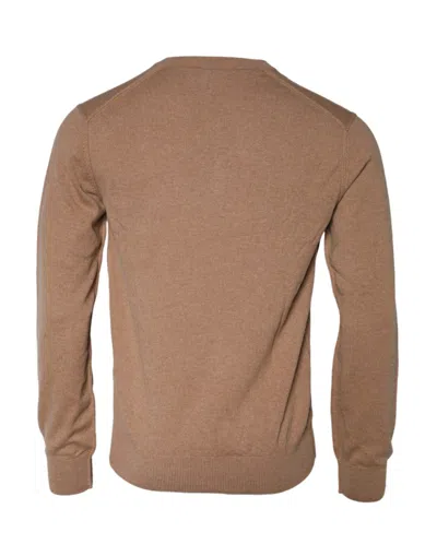 Dolce & Gabbana Brown Cashmere Knit V-neck Pullover Sweater In Brown