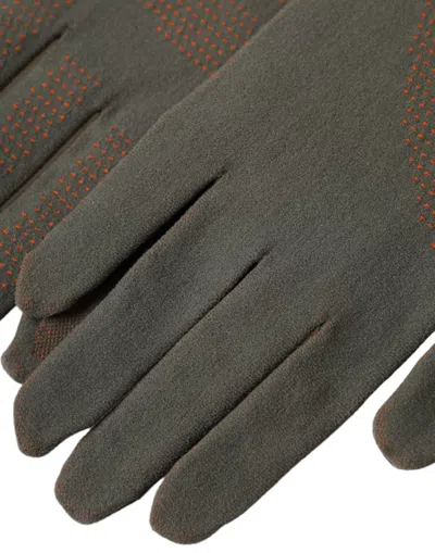 Dolce & Gabbana Brown Cotton Stretch Wrist Length Gloves In Brown
