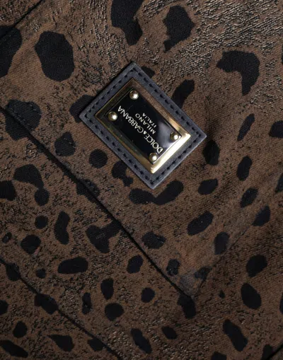 Dolce & Gabbana Brown Leopard Cotton Skinny Denim Jeans In Brown